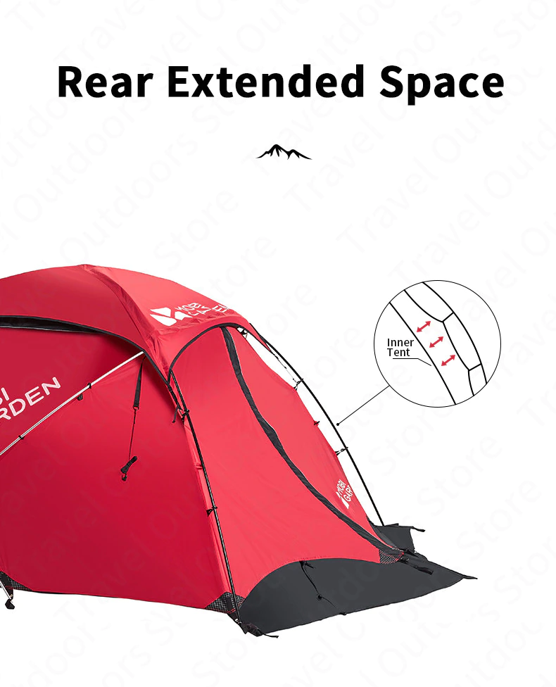 Cheap Goat Tents MOBI GARDEN High Altitude Snowproof Tent 50D Polyester DAC Pole Thickening Snowproof Professional Tent 2 3 Person Camping Tent Tents 